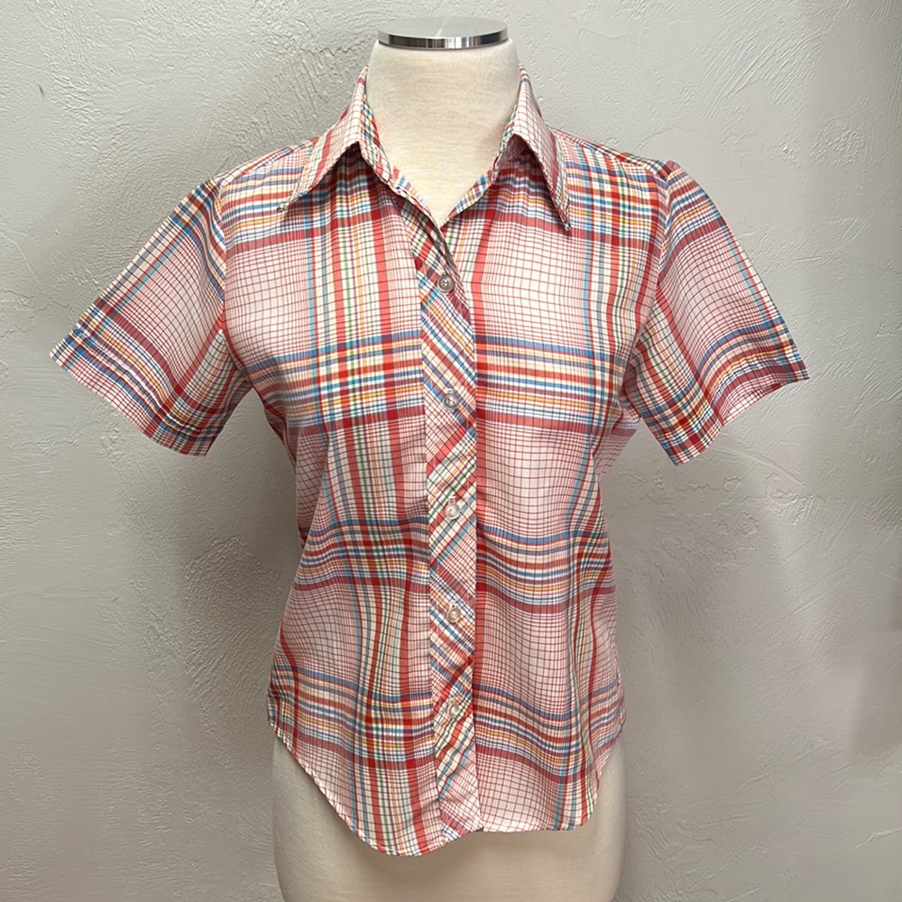 Oak Hill Vintage Plaid Button Up Blouse